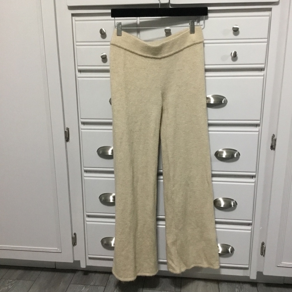ZARA WIDE LEG Alpaca Wool Blend Pull on Comfy Pants size M